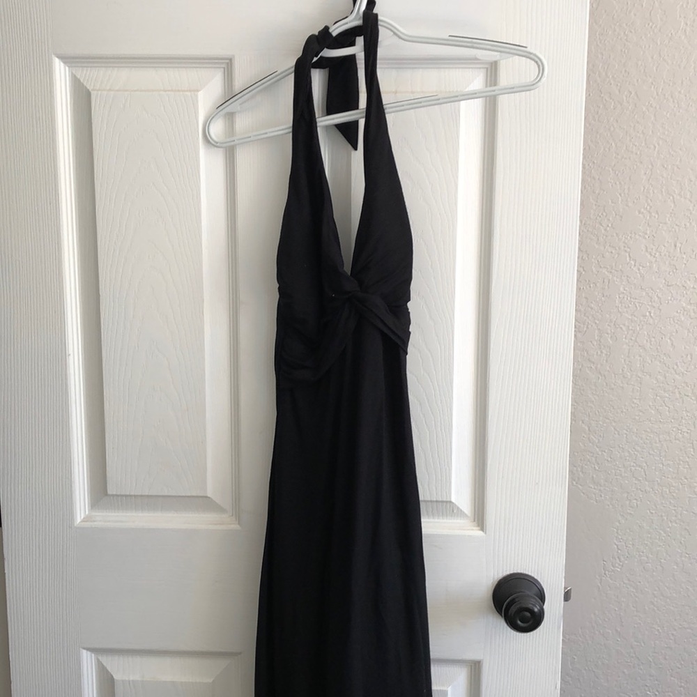 Halter top black dress
